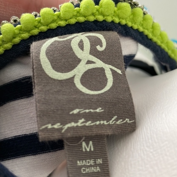 ANTHROPOLOGIE One September Striped Pom Pom Tank Top - Picture 7 of 9